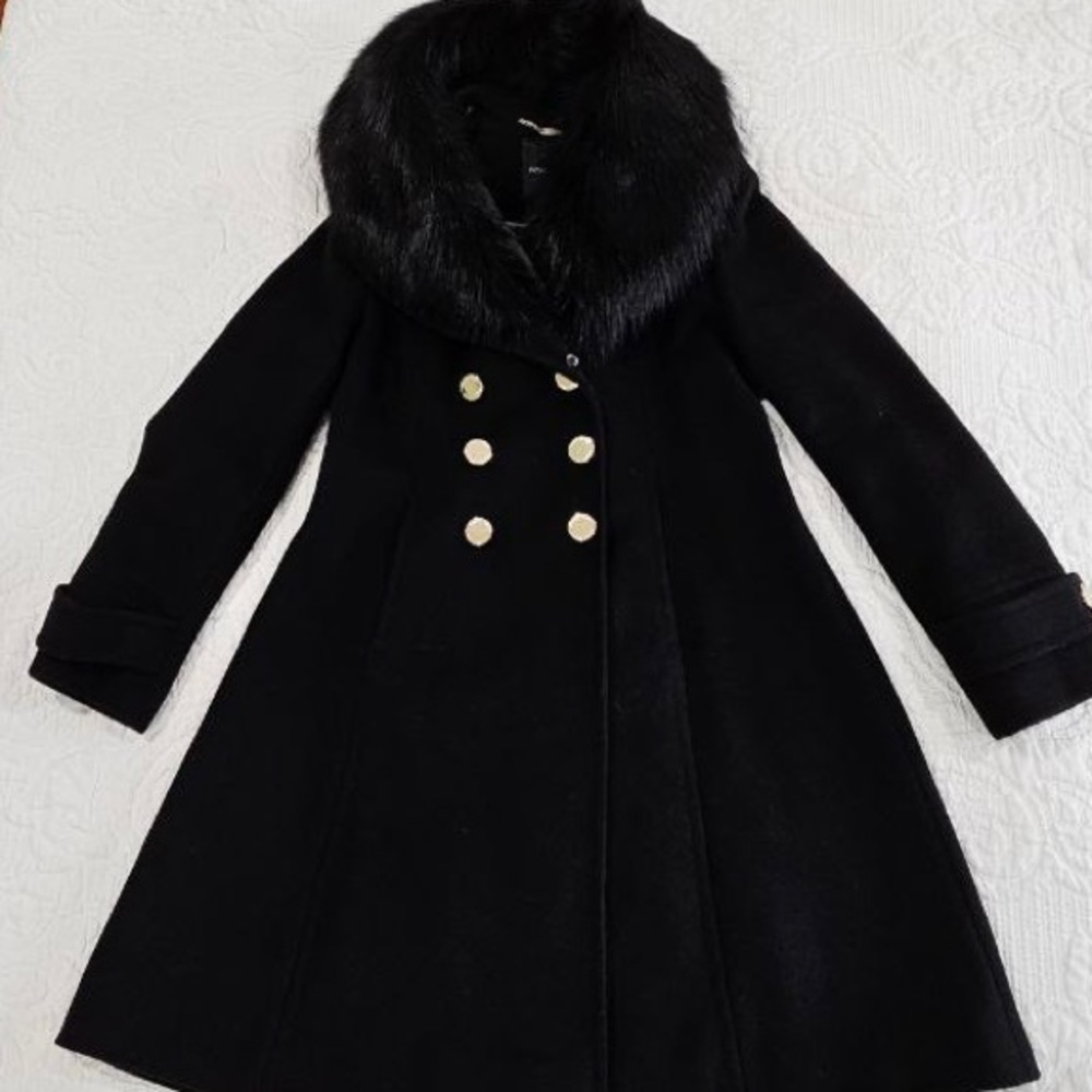 Ivanka Trump Black Pea Coat with Structured Fit